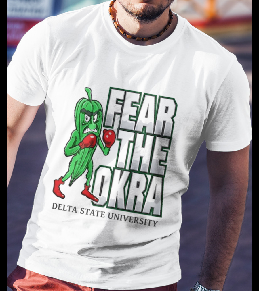 Fear The Okra Delta State University Boxing Okra T-Shirt