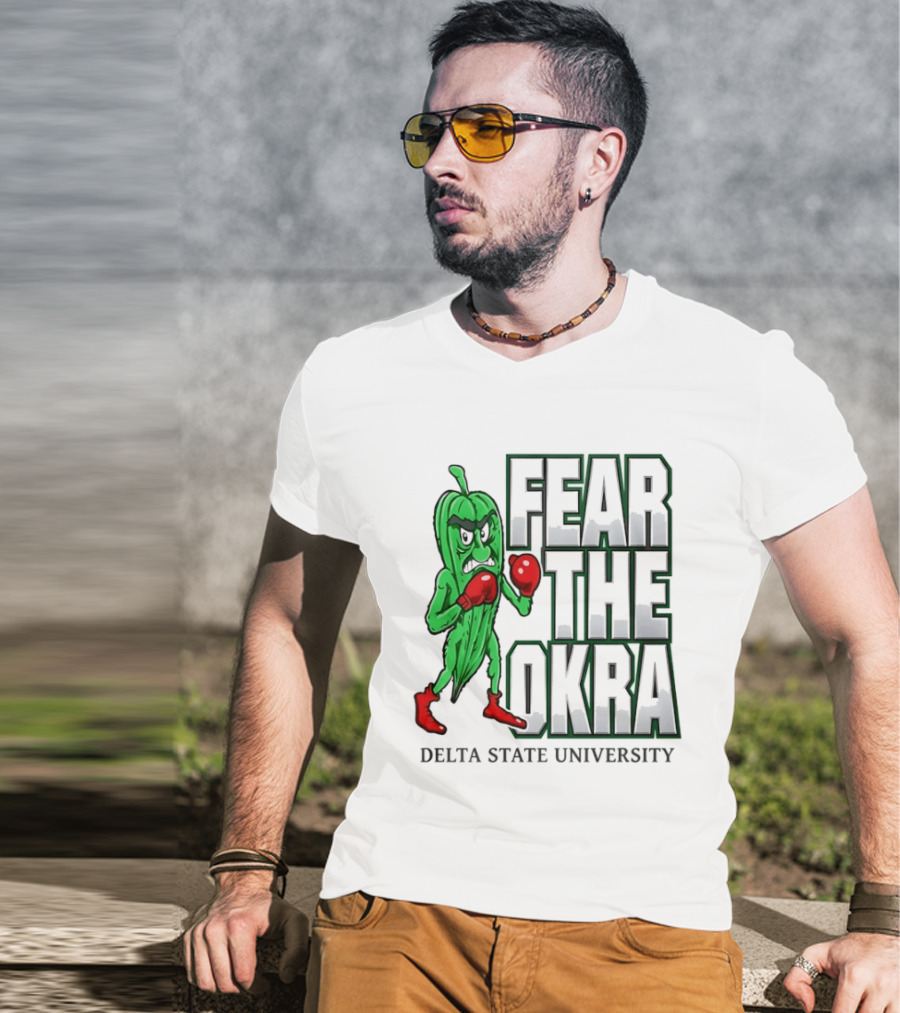 Fear The Okra Delta State University Boxing Okra T-Shirt