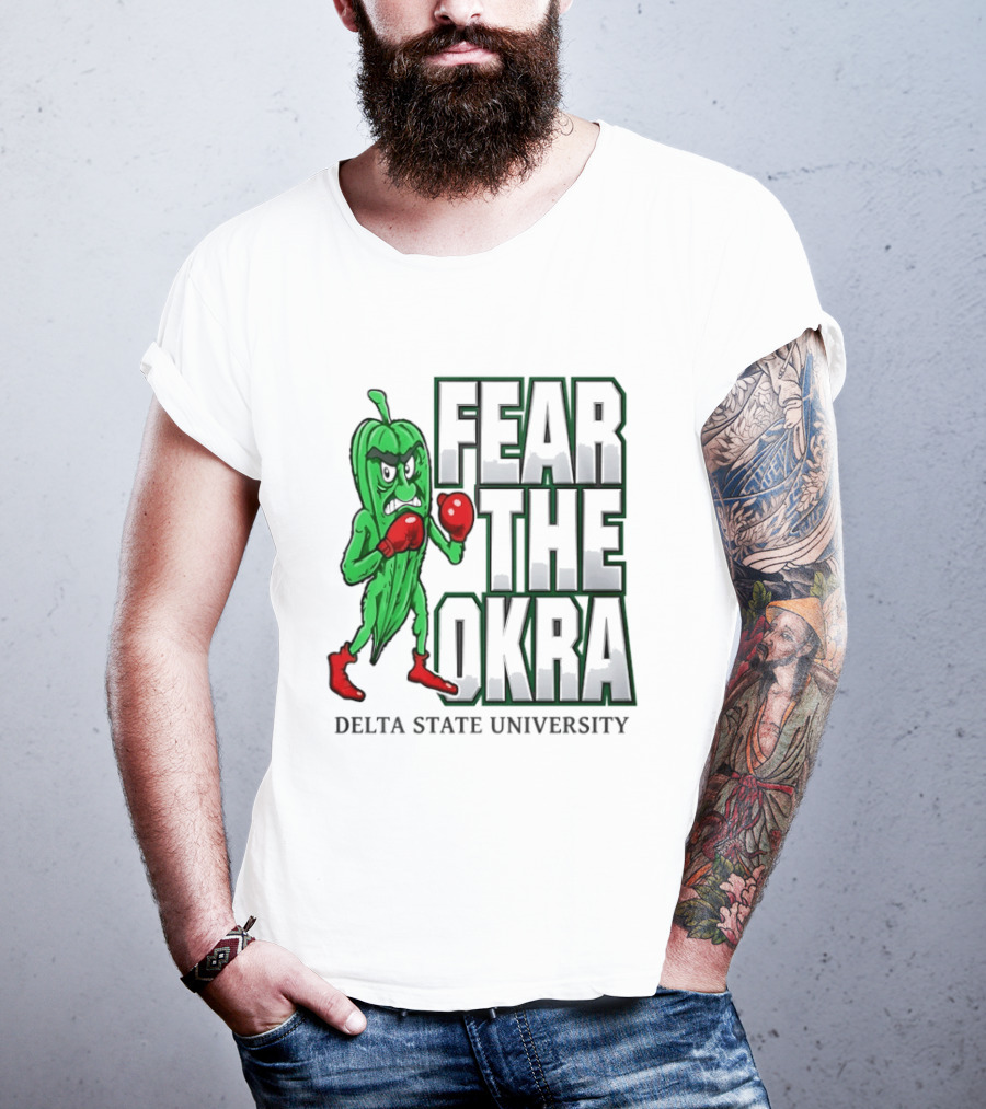 Fear The Okra Delta State University Boxing Okra T-Shirt