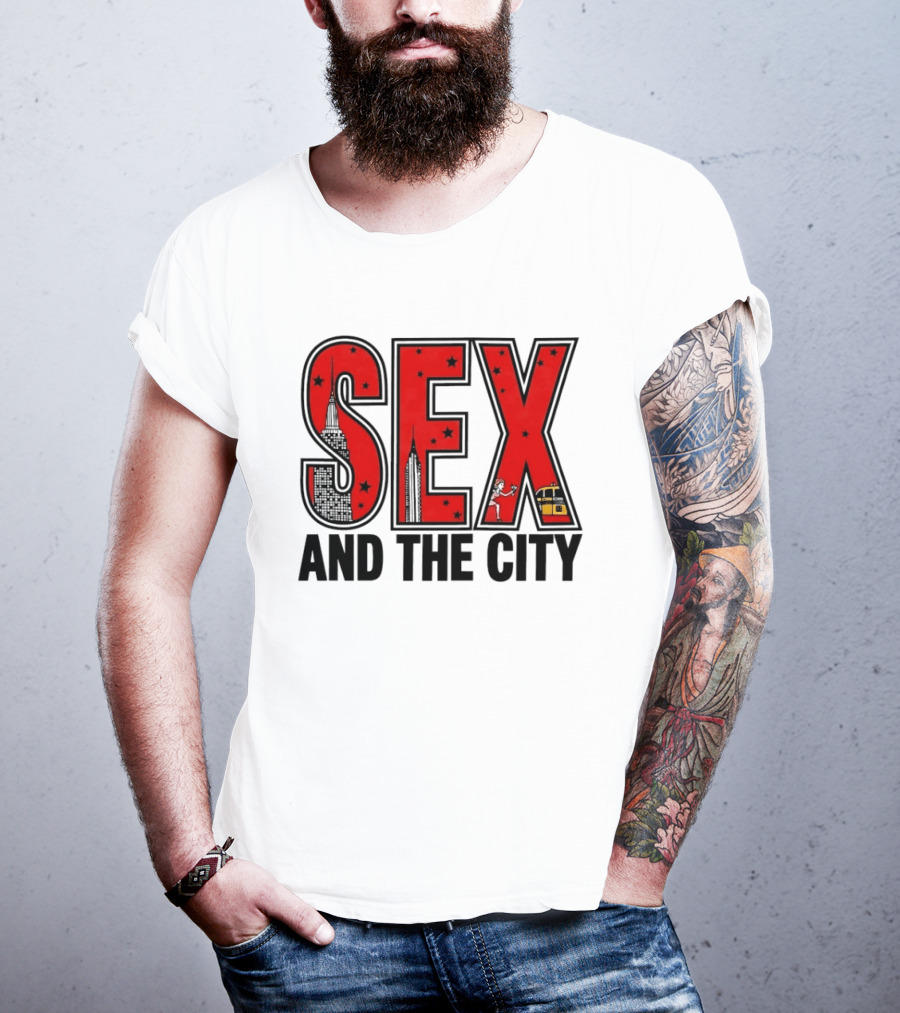 Sex And The City New York Skyline Taxi Skyscrapers Stars T-Shirt