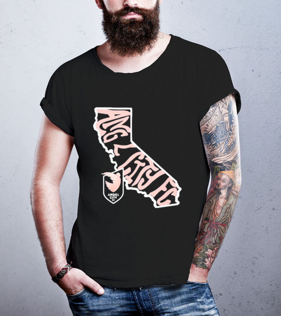 Angel City FC Groovy California Map T-Shirt