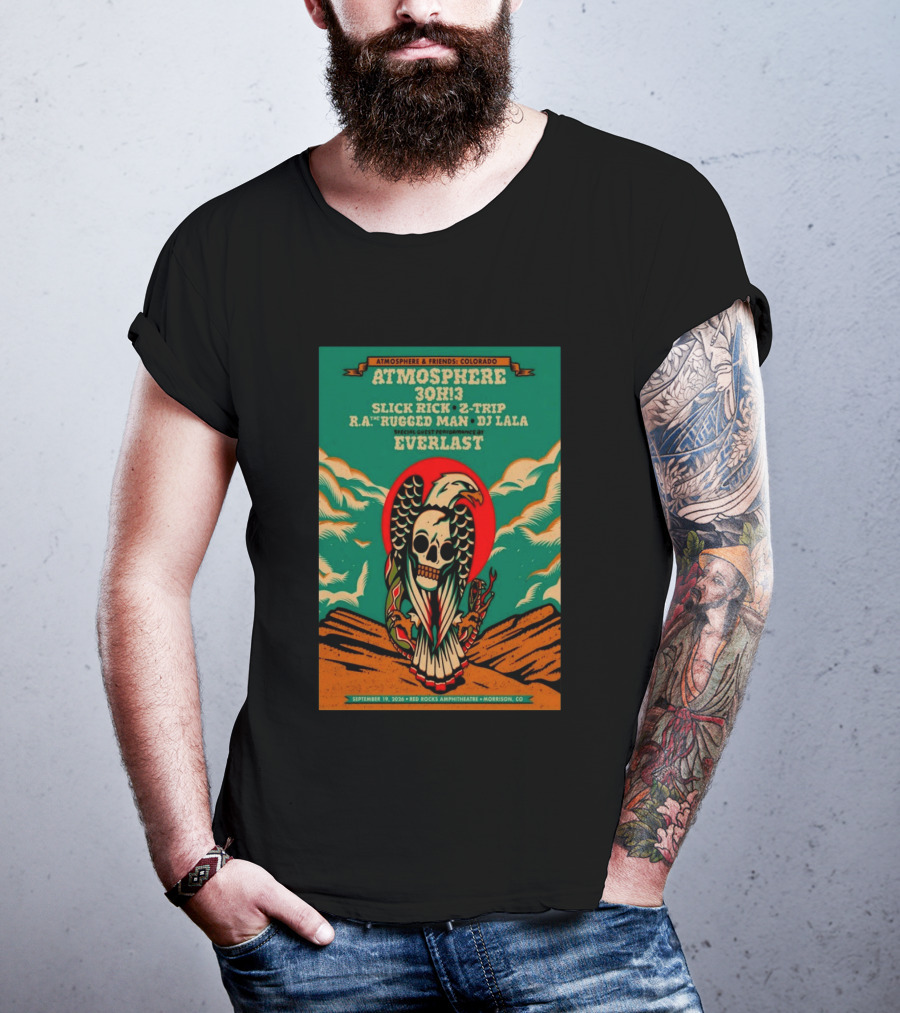 Atmosphere Friends Colorado Slick Rick Red Rocks September 19 2026 Morrison CO T-Shirt