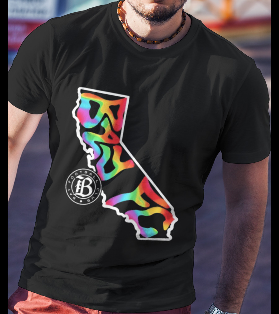 Bay FC Groovy Pride California Football Club Rainbow T-Shirt