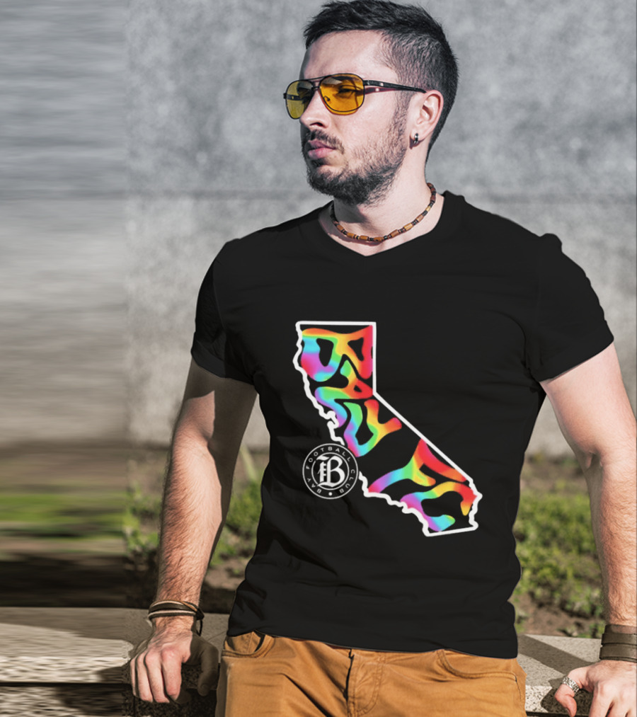 Bay FC Groovy Pride California Football Club Rainbow T-Shirt