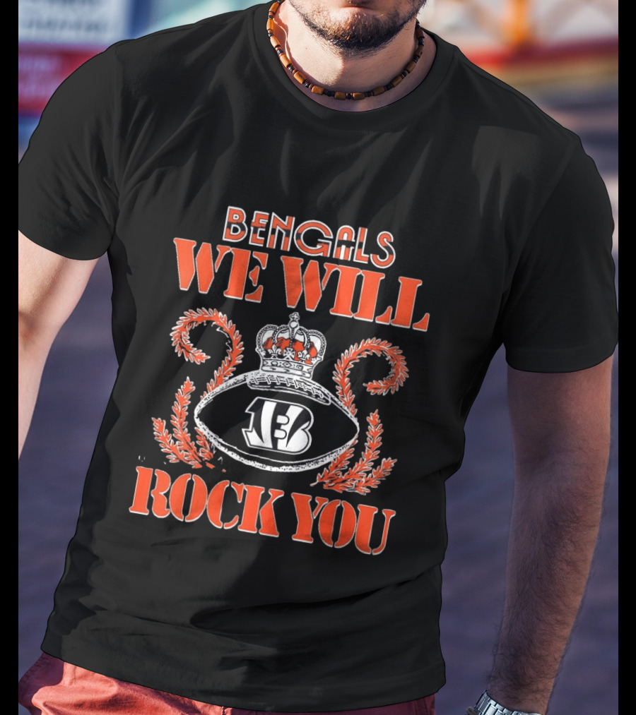 Bengals We Will Rock You 2026 Football Crown T-Shirt