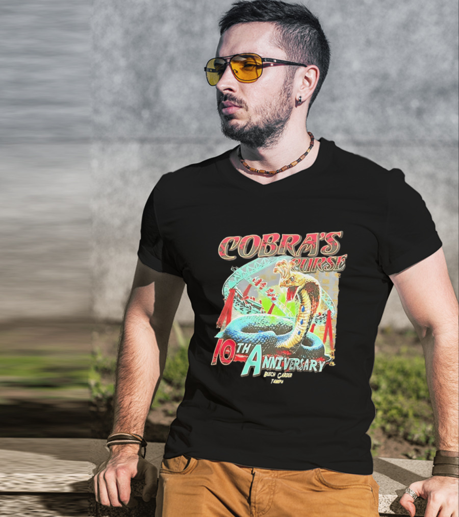 Cobra's Curse 10th Anniversary Busch Gardens Tampa Roller Celebration T-Shirt