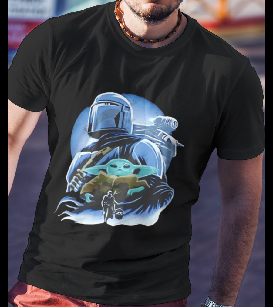 Din Djarin Grogu Mudhorn Clan Star Wars Mandalorian T-Shirt