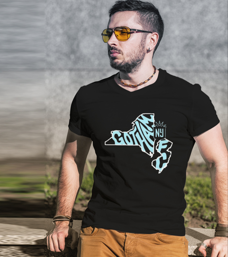 Gotham FC New Jersey New York State Groovy NY FC T-Shirt