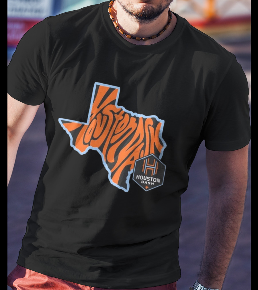 Houston Dash Groovy Texas State Map T-Shirt