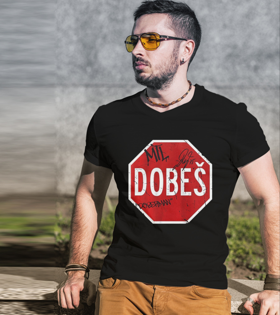 MTL Jakub Dobes NHL Dobesman Stop Sign Montreal Canadiens T-Shirt