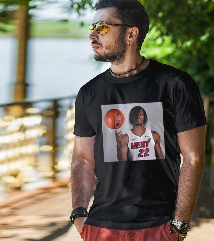 Jimmy Butler Miami Heat 22 Wilson Basketball Nike T-Shirt