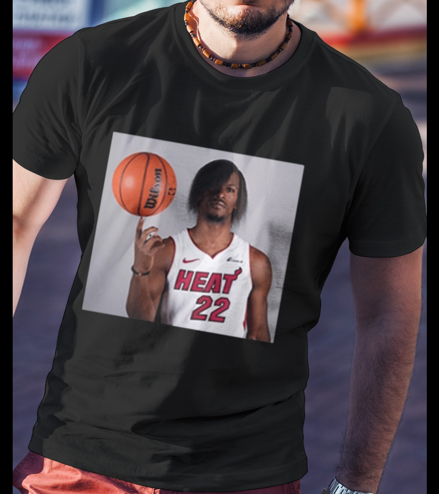 Jimmy Butler Miami Heat 22 Wilson Basketball Nike T-Shirt