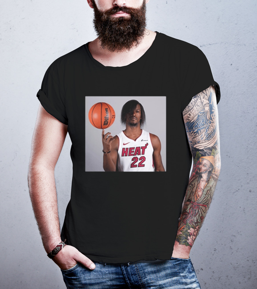 Jimmy Butler Miami Heat 22 Wilson Basketball Nike T-Shirt