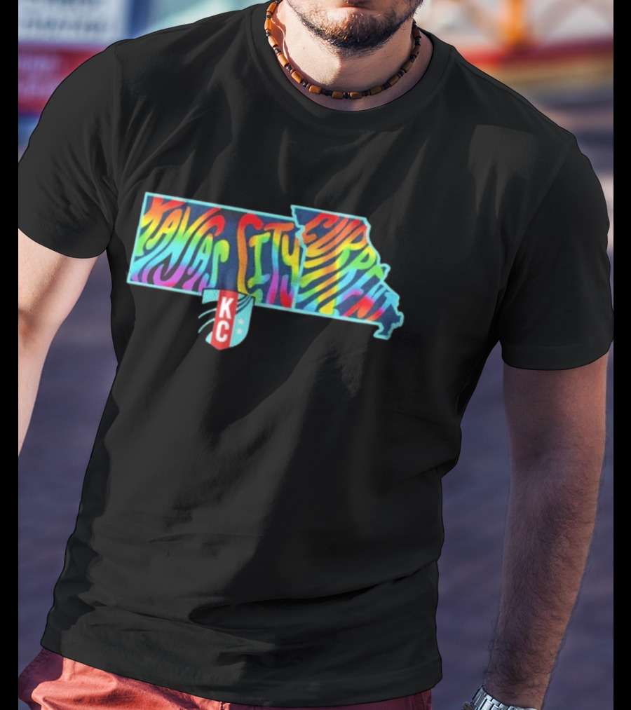 Kansas City Current Groovy Pride State KC Iconic Colorful Map T-Shirt