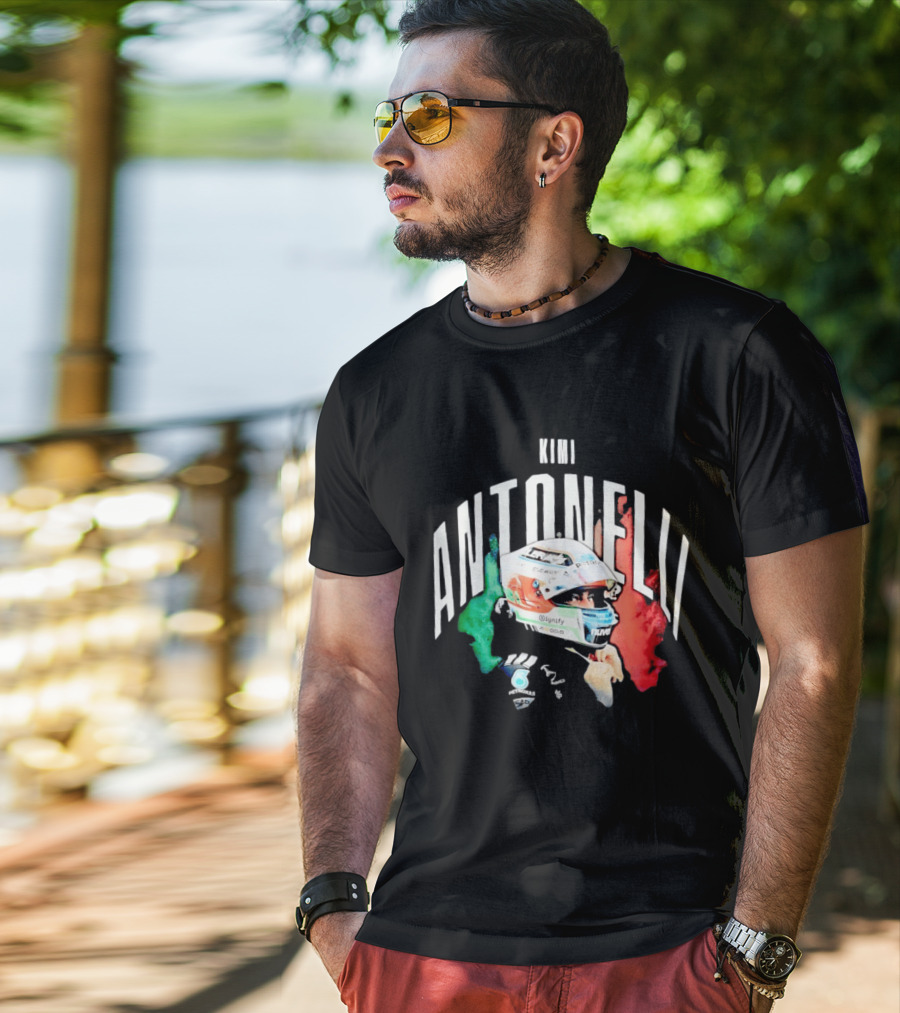 Kimi Antonelli AMG Petronas Formula One Team Racing Helmet Italian Flag T-Shirt