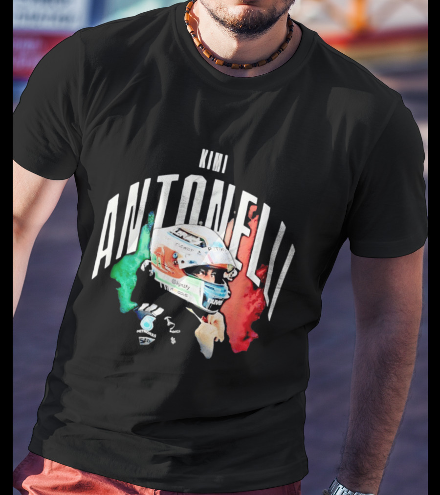 Kimi Antonelli AMG Petronas Formula One Team Racing Helmet Italian Flag T-Shirt