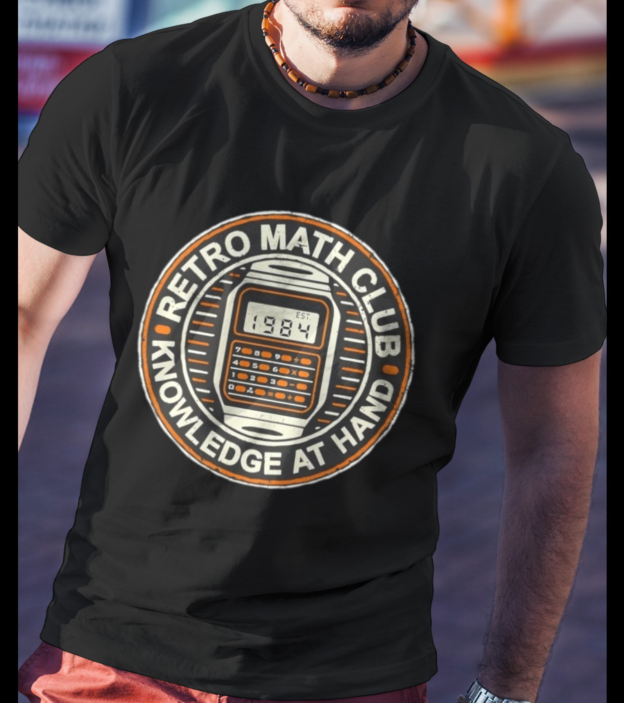 Retro Math Club Calculator 1984 Knowledge At Hand T-Shirt
