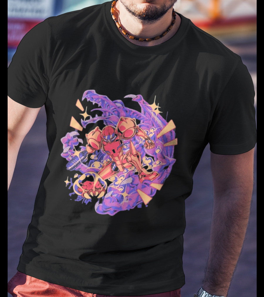 Metroid Samus Aran Versus Ridley Galactic Battle Hunter T-Shirt