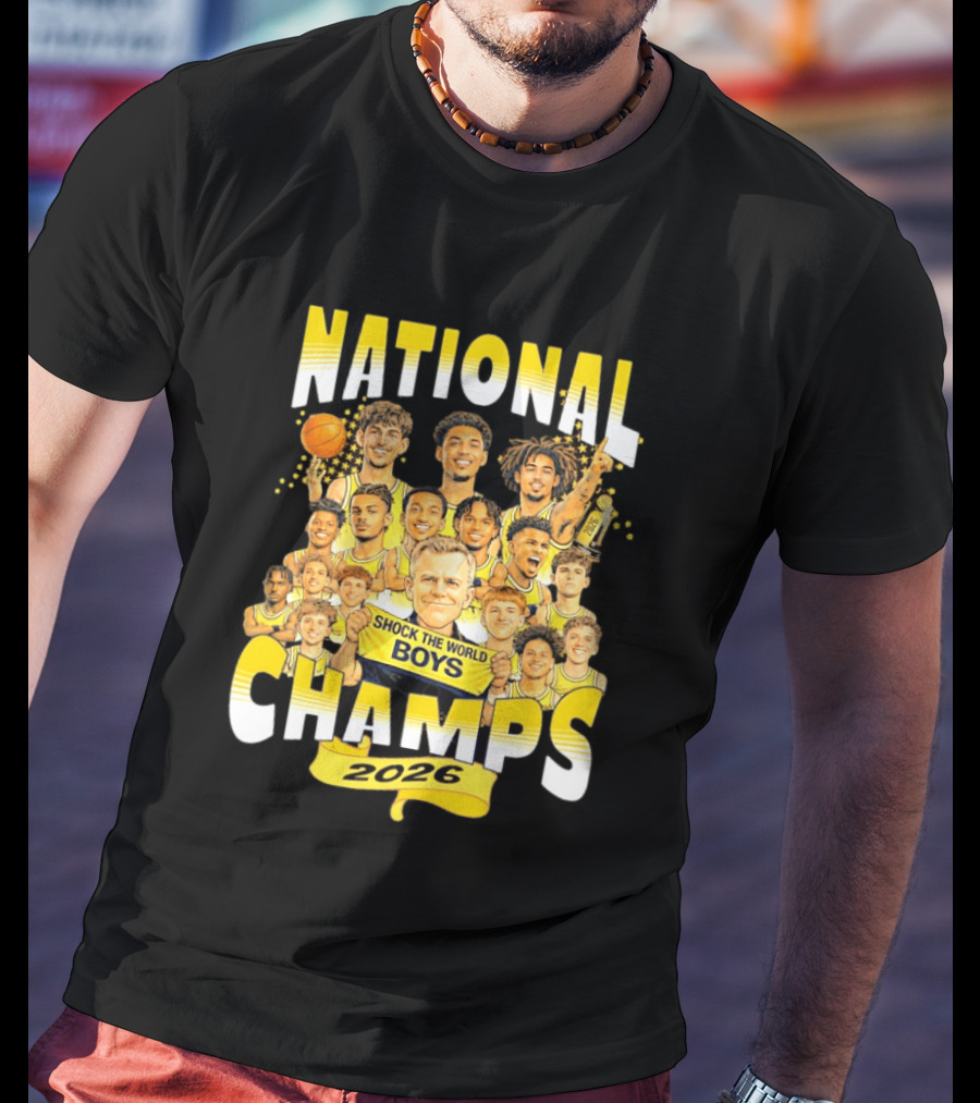 Michigan Wolverines National Champs 2026 Shock The World Boys T-Shirt