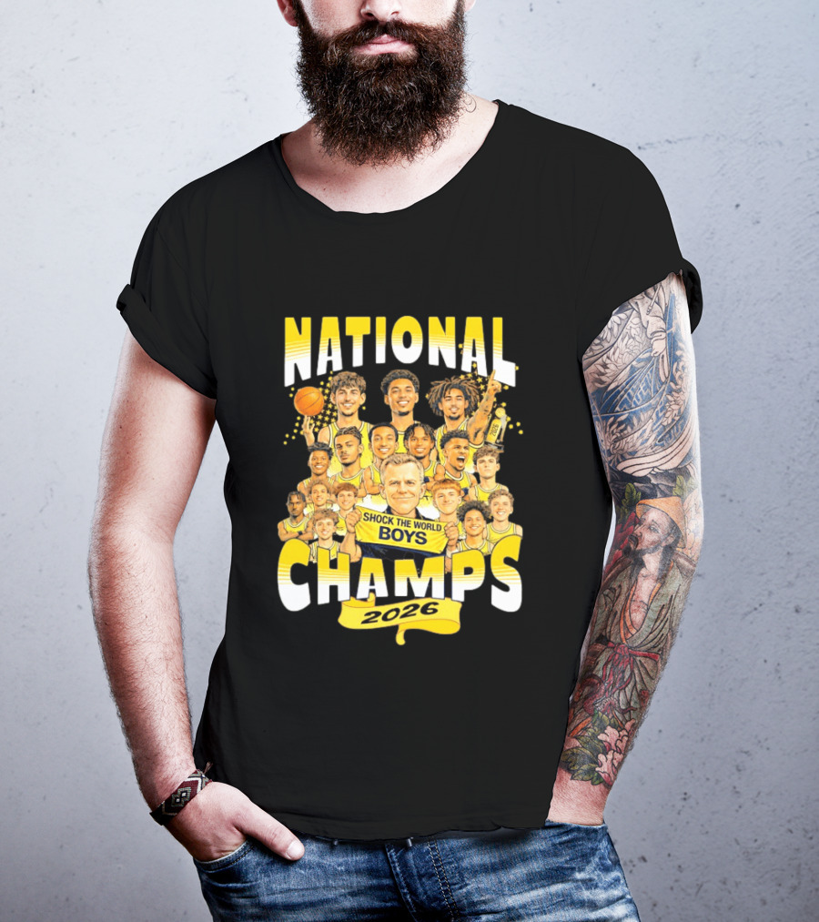 Michigan Wolverines National Champs 2026 Shock The World Boys T-Shirt