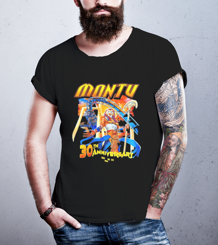 Montu 30th Anniversary Busch Gardens Tampa 1996 2023 Roller Anubis Egyptian T-Shirt