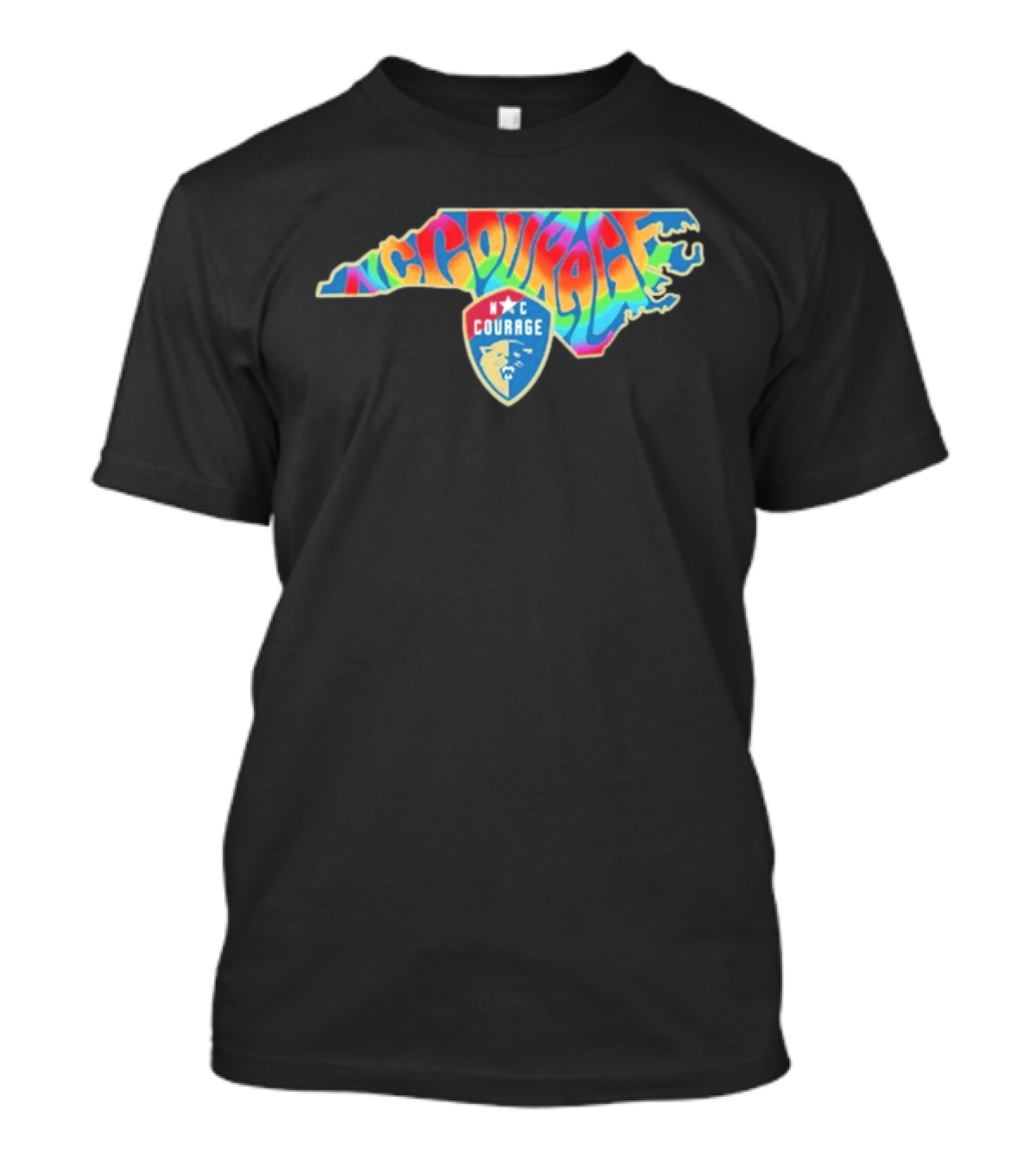 North Carolina Courage Pride State Rainbow Map T-Shirt