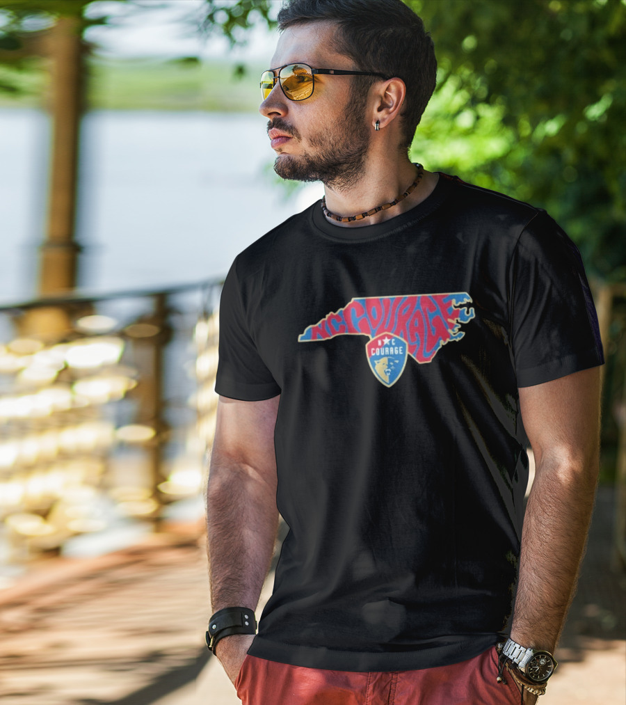 NC Courage Groovy State Map Team Spirit T-Shirt