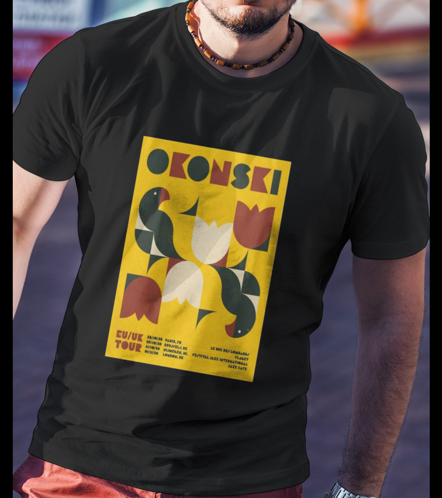 Okonski EU UK Tour 2026 Paris Brussels Nijmegen London Jazz Shows T-Shirt