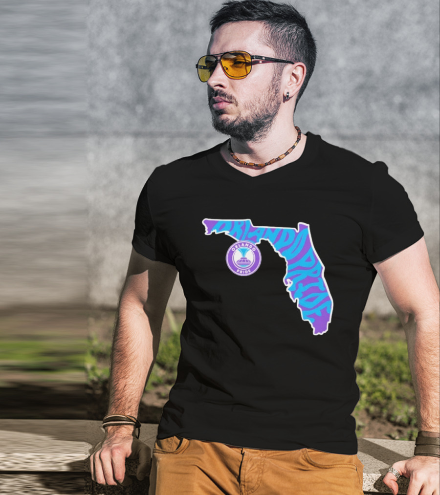Orlando Pride Groovy State Of Florida Map Team T-Shirt