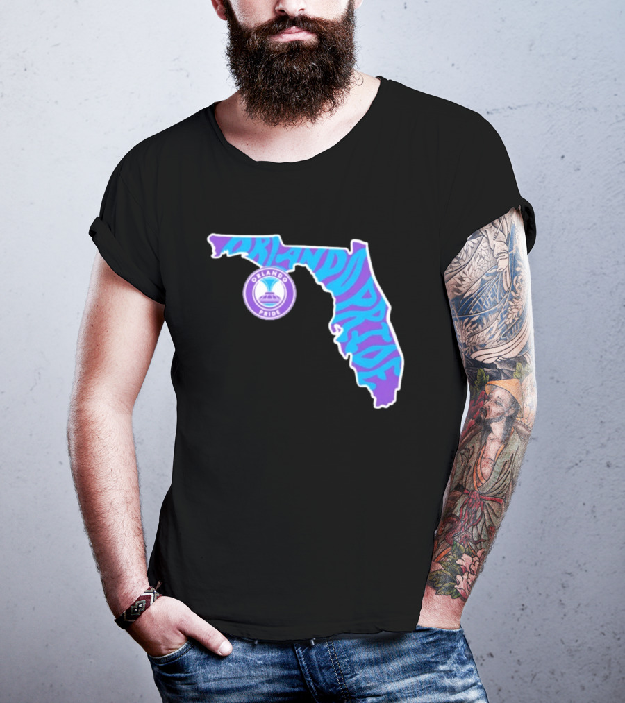 Orlando Pride Groovy State Of Florida Map Team T-Shirt