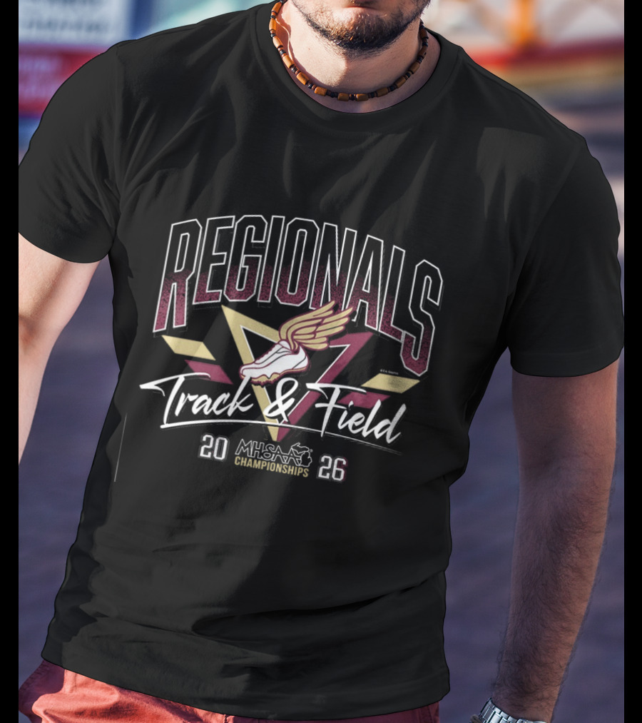 Track & Field Regionals MHSAA Championships 2026 Winged Shoe T-Shirt