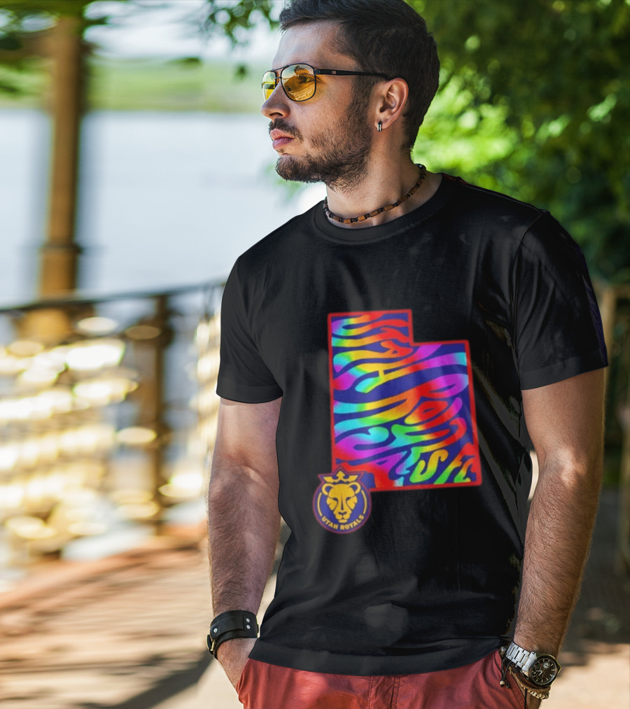 Utah Royals FC Pride Groovy Rainbow State T-Shirt