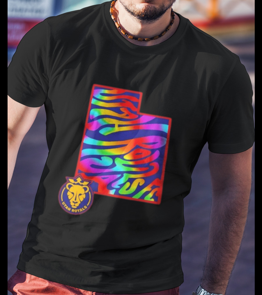 Utah Royals FC Pride Groovy Rainbow State T-Shirt