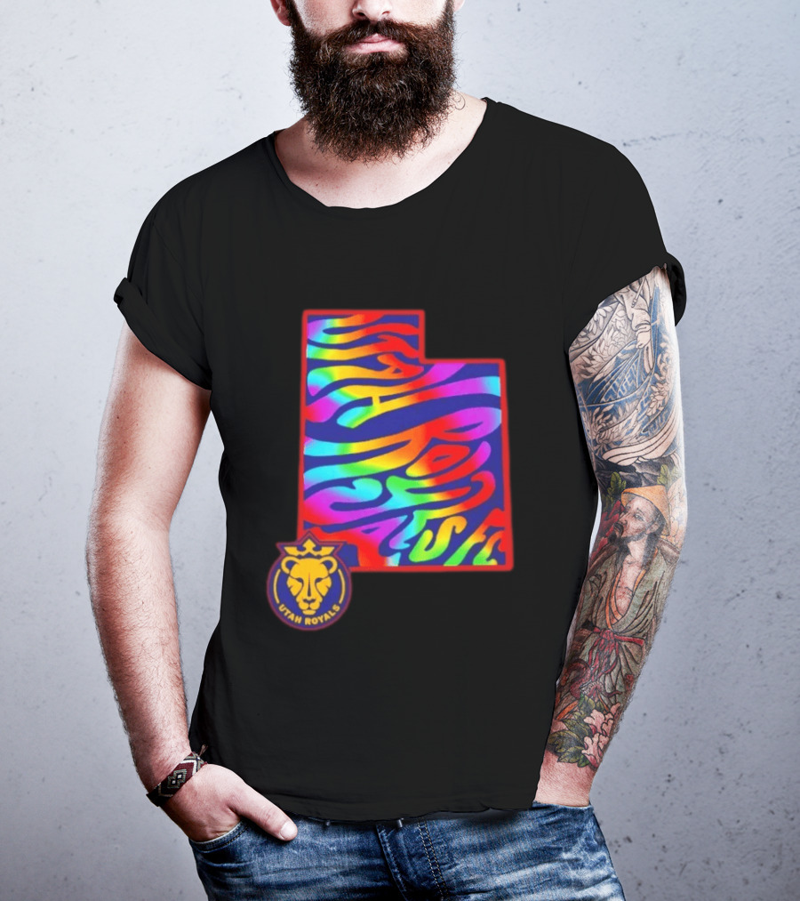 Utah Royals FC Pride Groovy Rainbow State T-Shirt