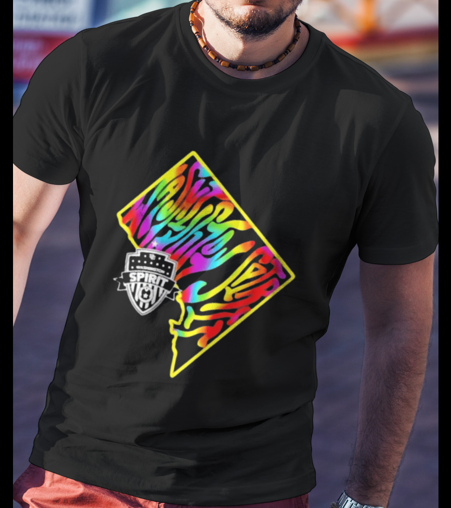 Washington Spirit Groovy Pride Rainbow State Map T-Shirt