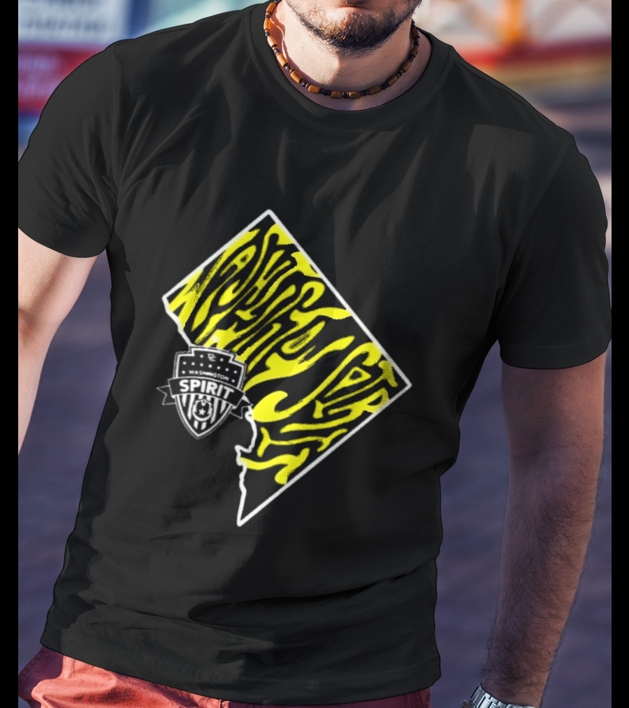 Washington Spirit Groovy State Team Logo Yellow T-Shirt