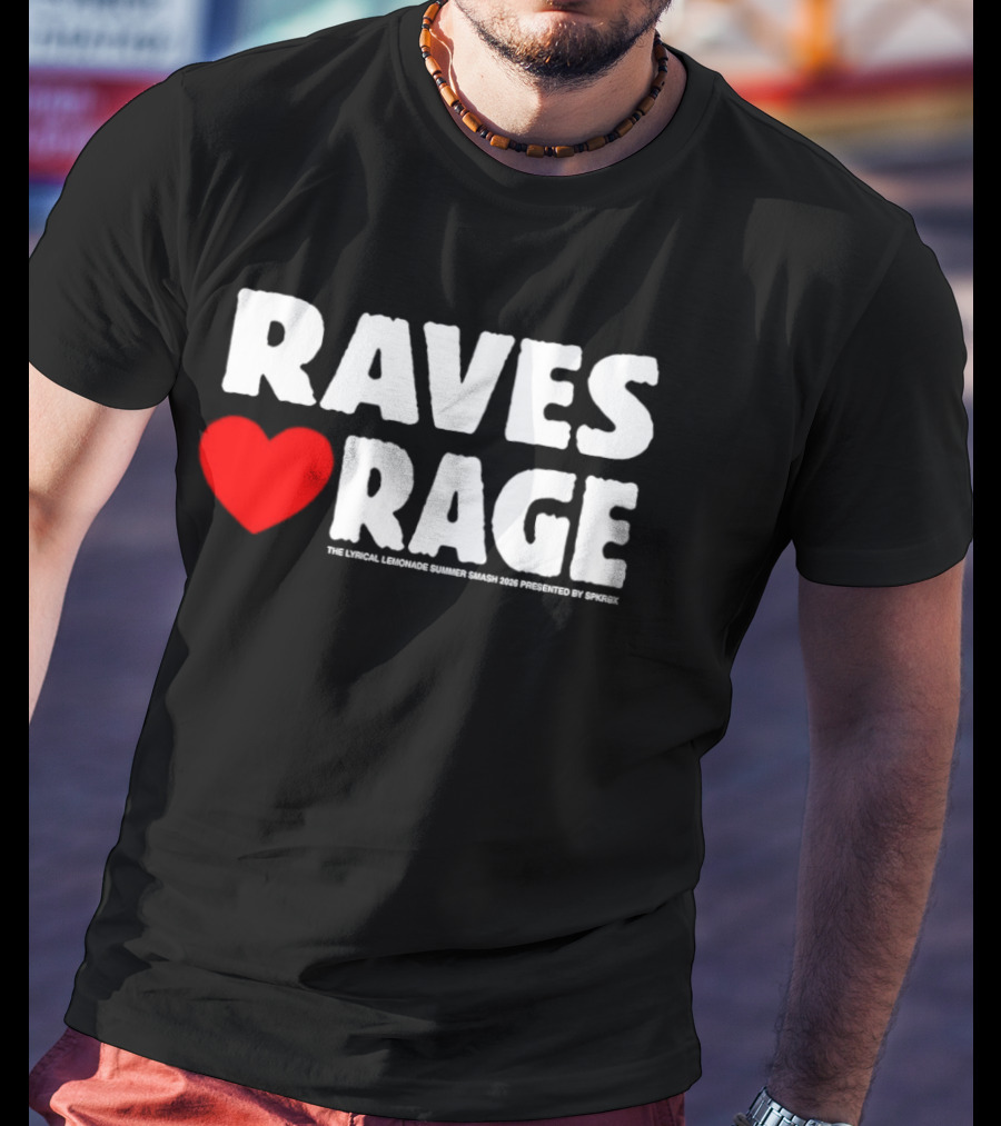 Raves Love Rage Summer Smash 2026 Festival Black Trucker T-Shirt