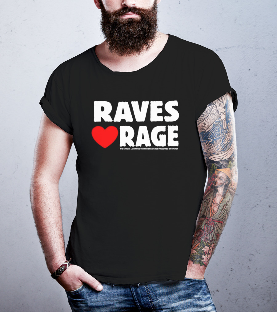 Raves Love Rage Summer Smash 2026 Festival Black Trucker T-Shirt