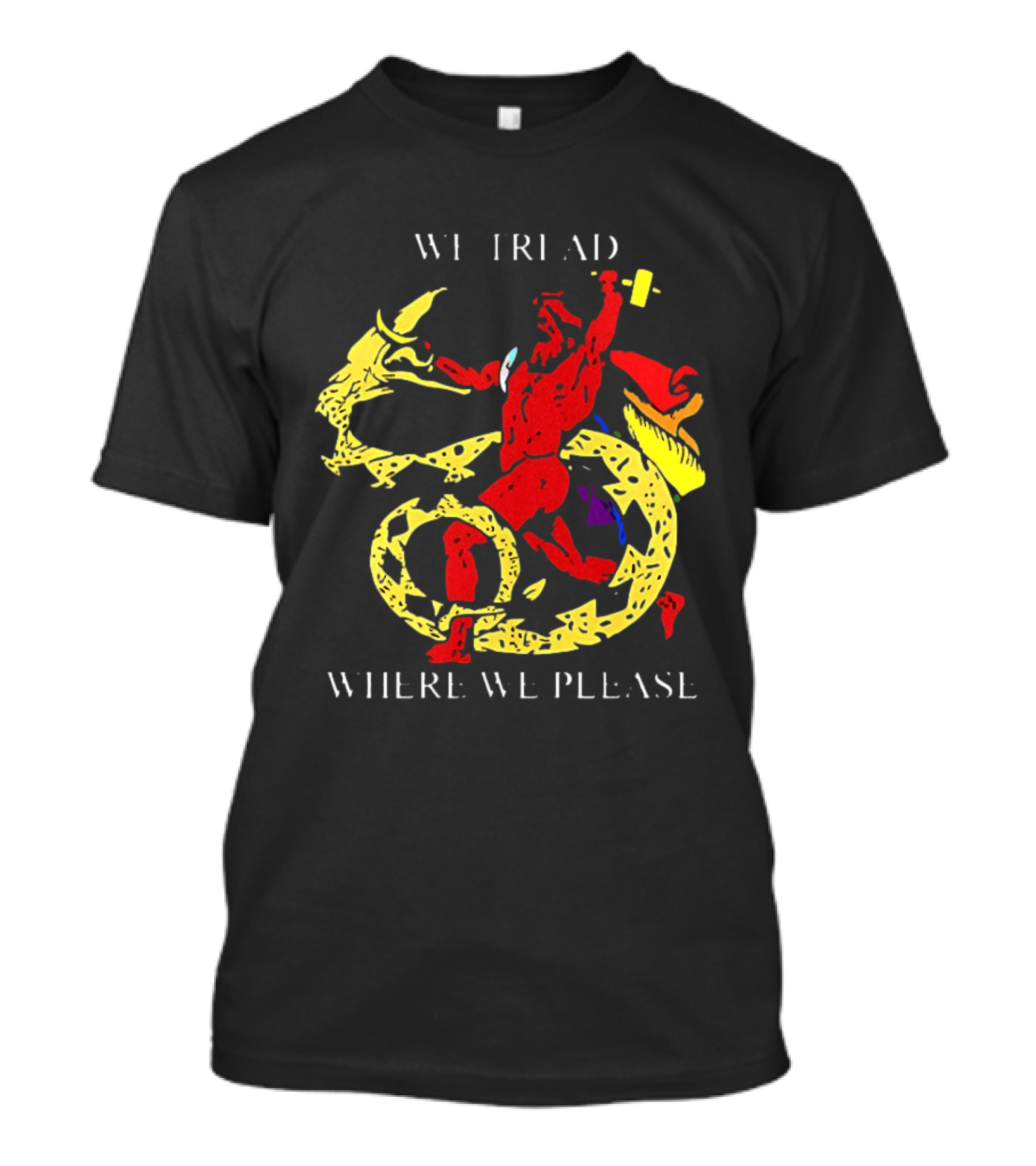 We Tread Where We Please Red Dragon Yellow Serpent T-Shirt