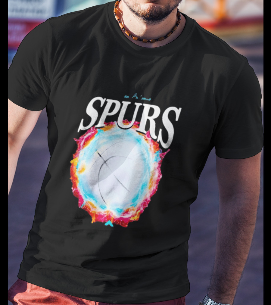 San Antonio Spurs Basketball Cosmic Energy Burst 2026 T-Shirt