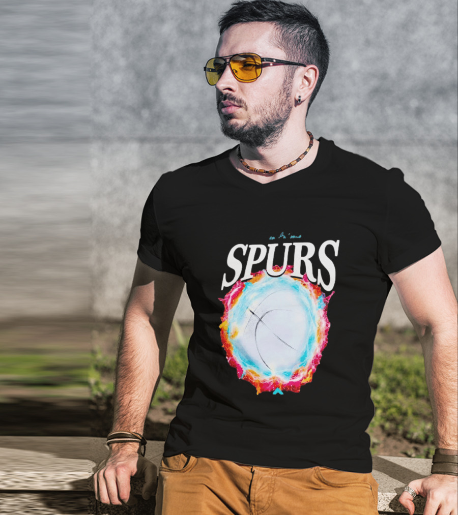 San Antonio Spurs Basketball Cosmic Energy Burst 2026 T-Shirt