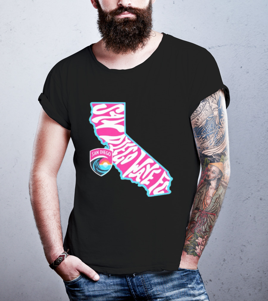 San Diego Wave FC Groovy California Pink State T-Shirt