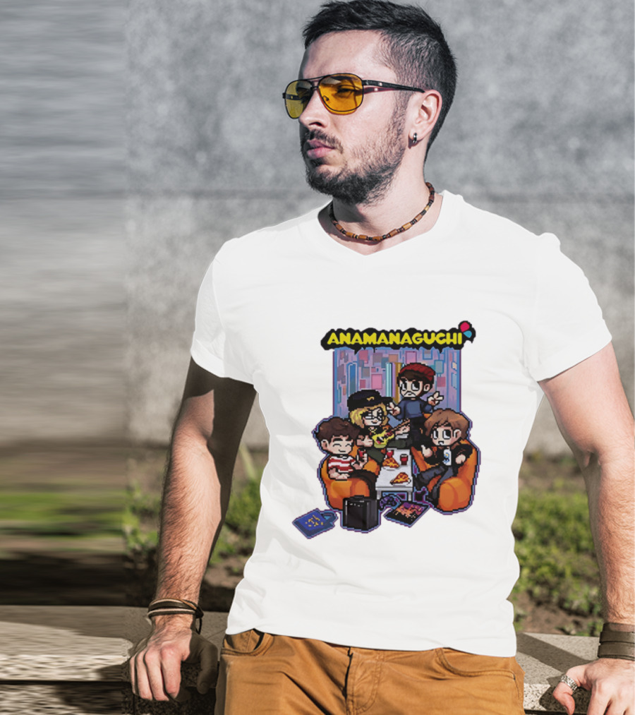 Anamanaguchi Scott Pilgrim Vs The World The Game Retro Pixel Art Scene T-Shirt