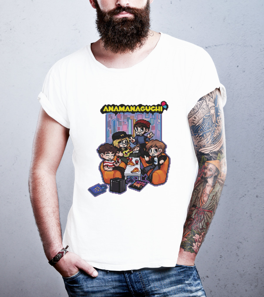 Anamanaguchi Scott Pilgrim Vs The World The Game Retro Pixel Art Scene T-Shirt