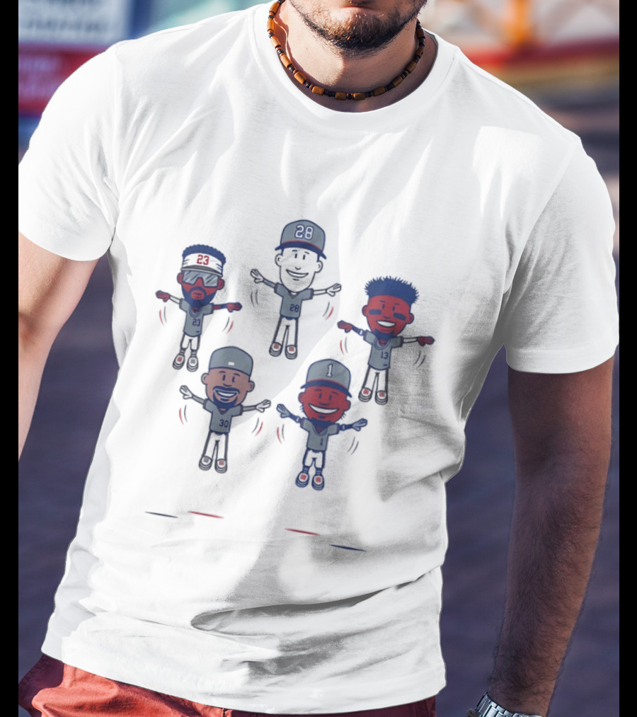 Atlanta Braves Baseball Caricature Players 23 30 20 1 Jerseys T-Shirt