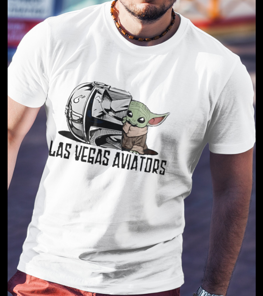 Las Vegas Aviators Star Wars Night 2026 Baby Yoda Pilot Helmet T-Shirt