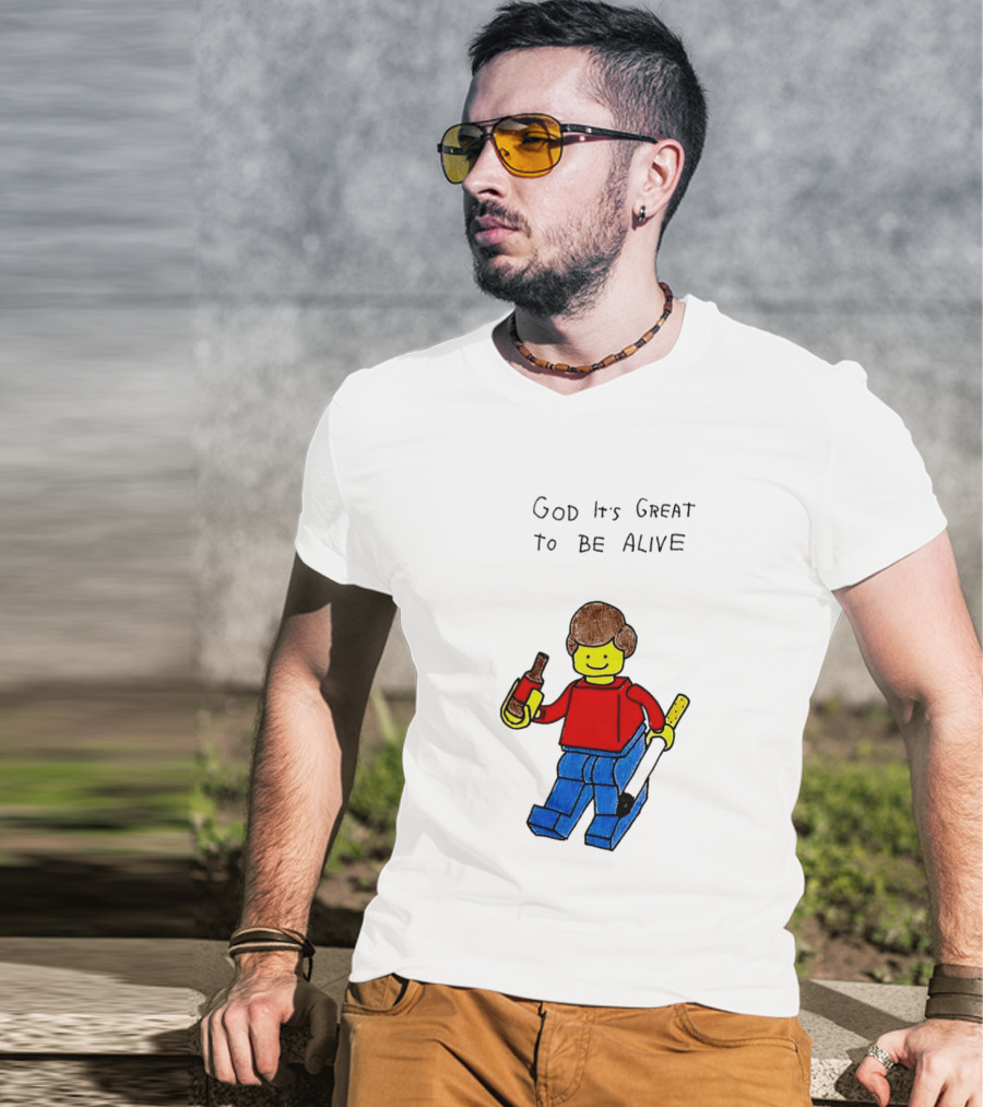 Lego God It's Great To Be Alive Paintbrush And Bottle T-Shirt
