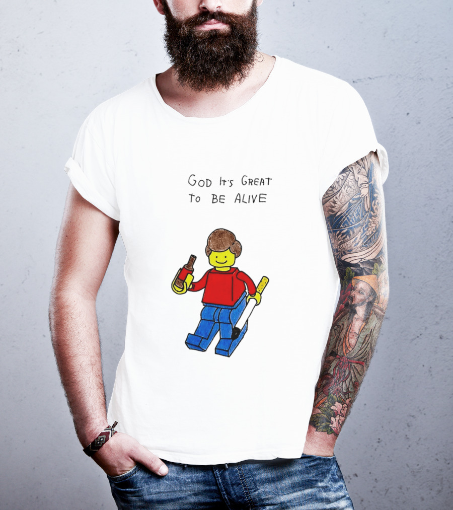 Lego God It's Great To Be Alive Paintbrush And Bottle T-Shirt