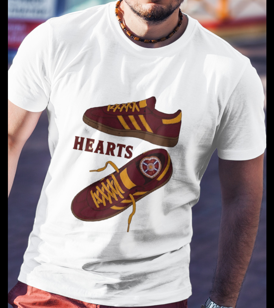 Hearts Casuals 1874 Maroon And Gold Shoes T-Shirt