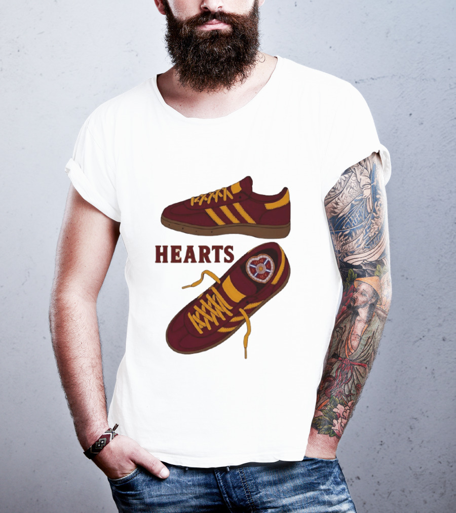 Hearts Casuals 1874 Maroon And Gold Shoes T-Shirt